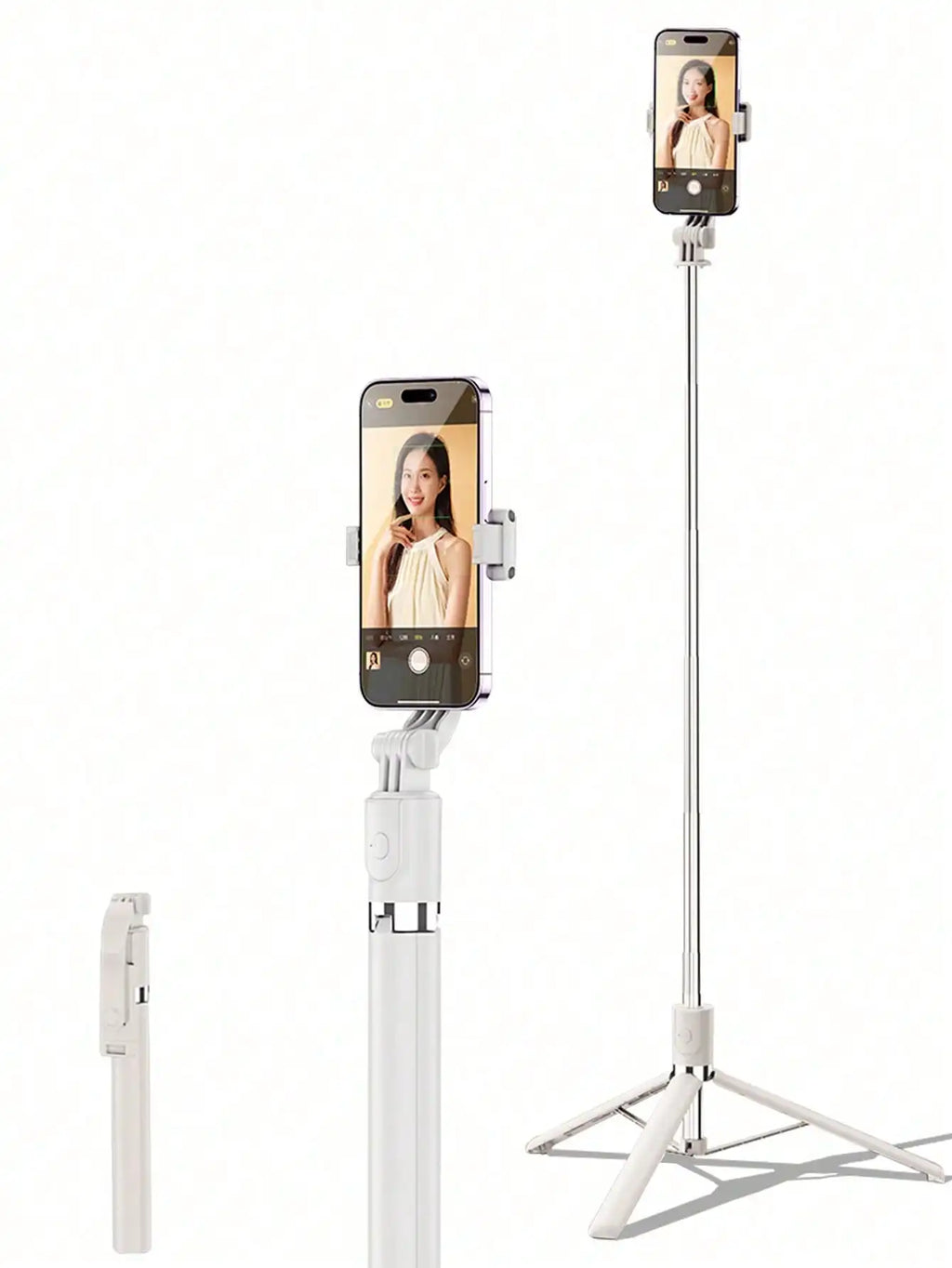 Wireless Selfie Stick with Foldable Phone Tripod