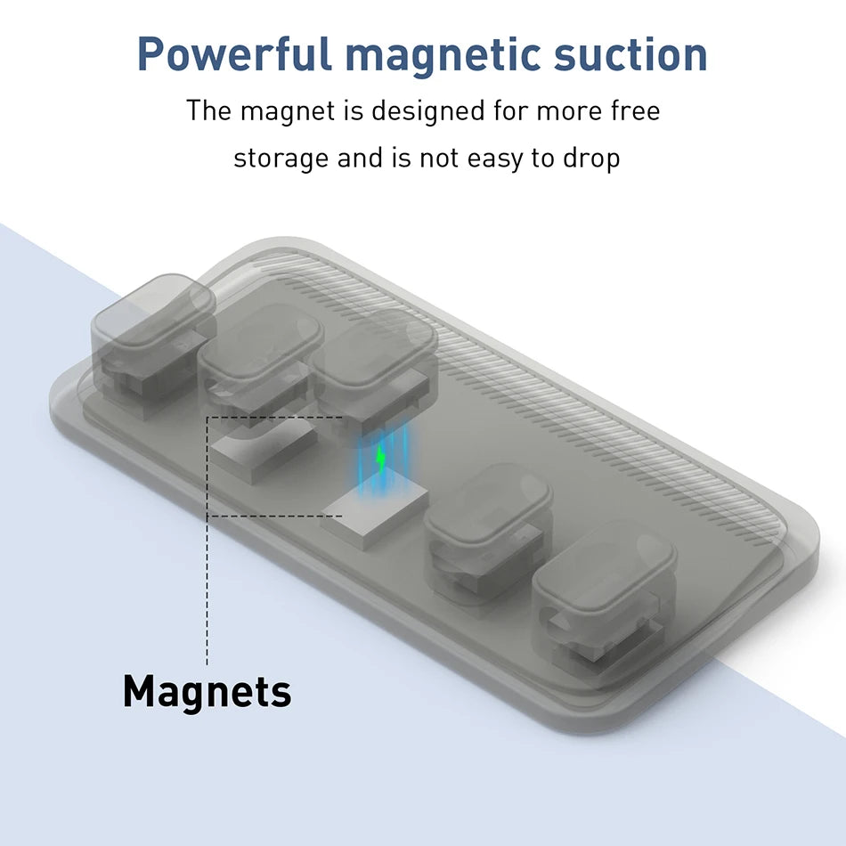 Keep Cables Tidy with Magnetic Silicone Cable Clips