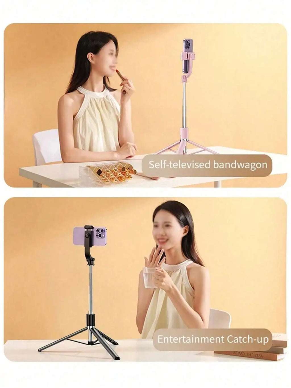 Wireless Selfie Stick with Foldable Phone Tripod