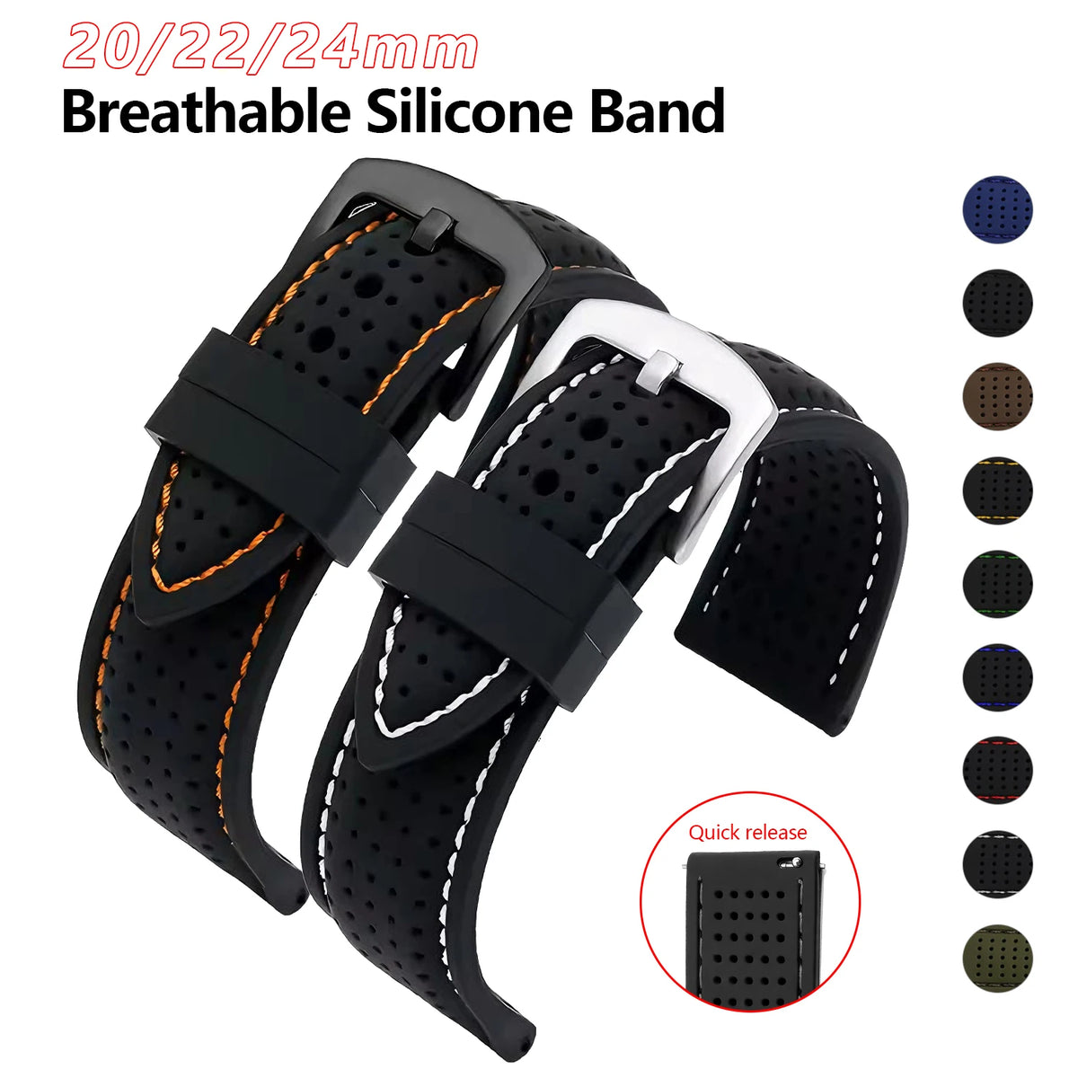 Waterproof Silicone Watch Strap for Everyday Use