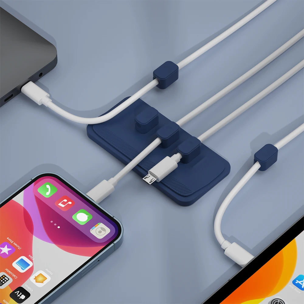 Keep Cables Tidy with Magnetic Silicone Cable Clips