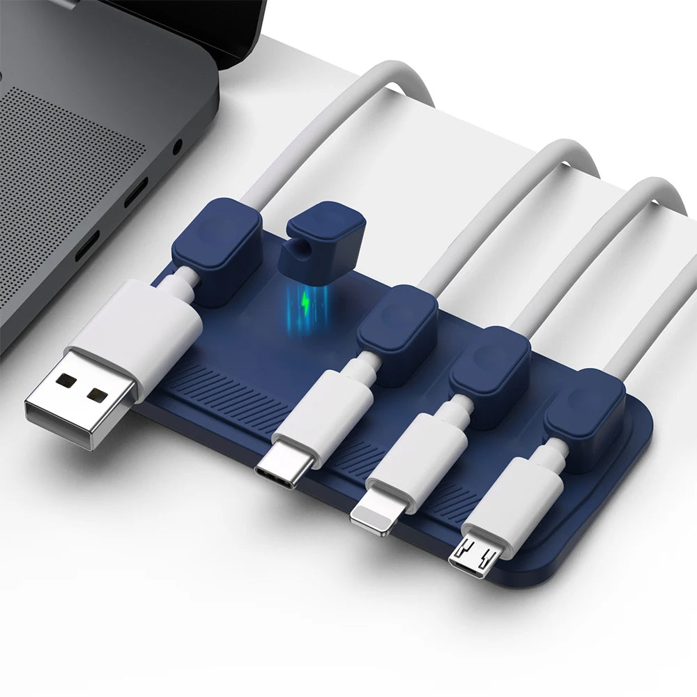 Keep Cables Tidy with Magnetic Silicone Cable Clips