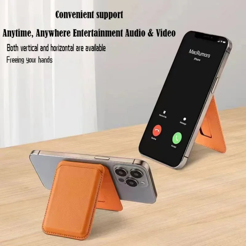 Magnetic Leather Wallet Case with Stand for iPhone