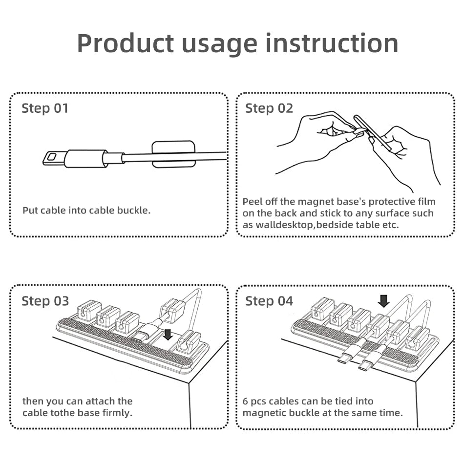 Keep Cables Tidy with Magnetic Silicone Cable Clips