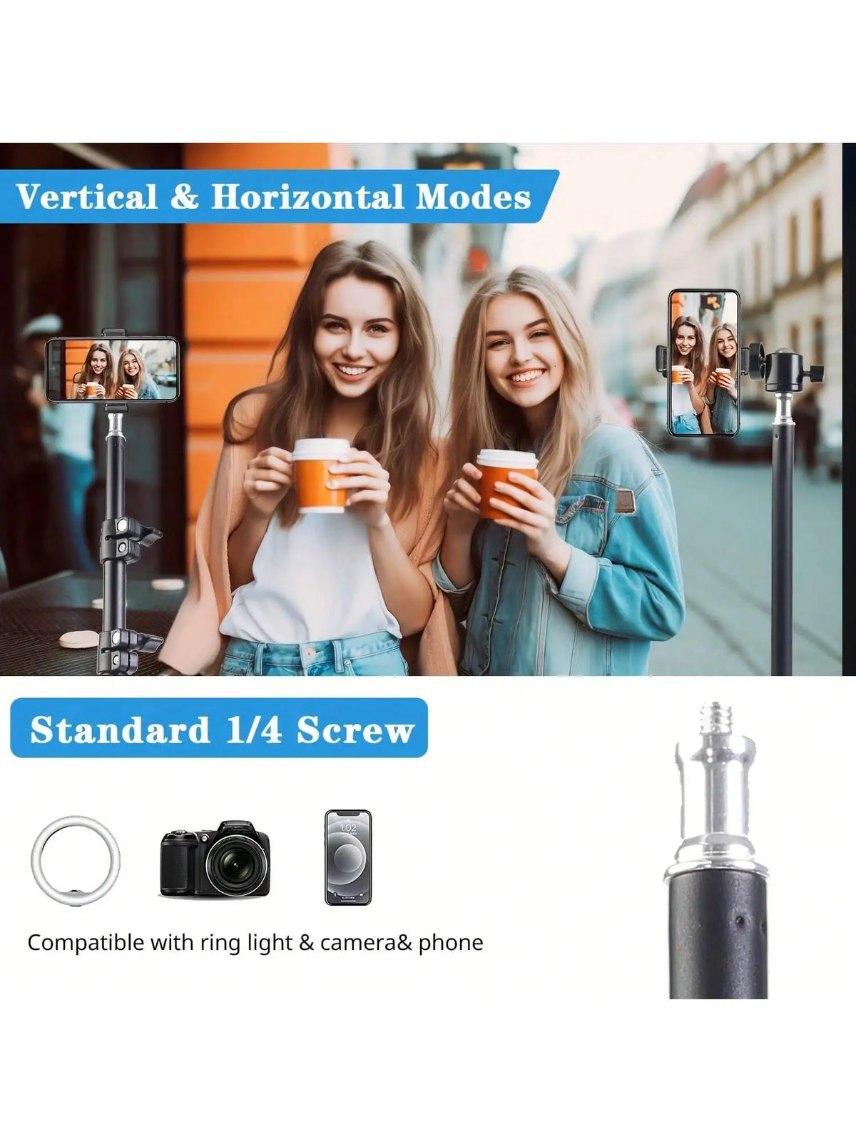 Foldable Tripod for Phones and Cameras
