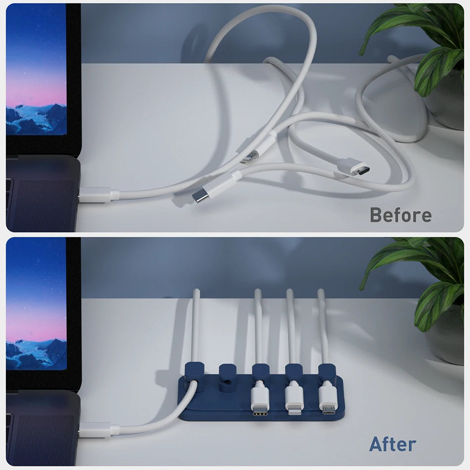 Keep Cables Tidy with Magnetic Silicone Cable Clips