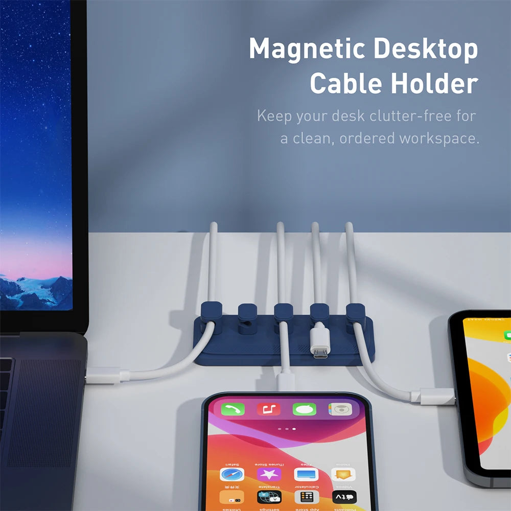 Keep Cables Tidy with Magnetic Silicone Cable Clips