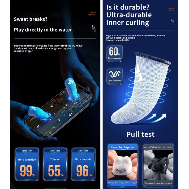 Anti-Sweat Finger Sleeves for Mobile Gamers