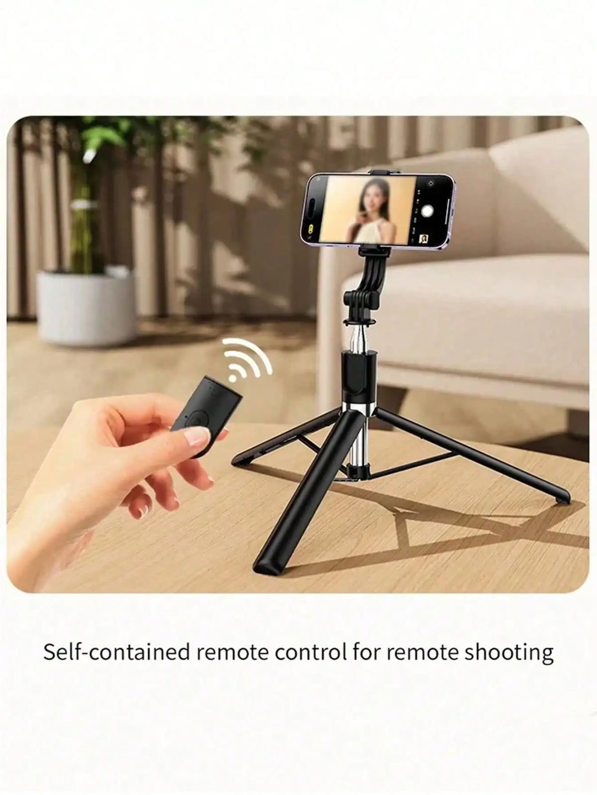 Wireless Selfie Stick with Foldable Phone Tripod